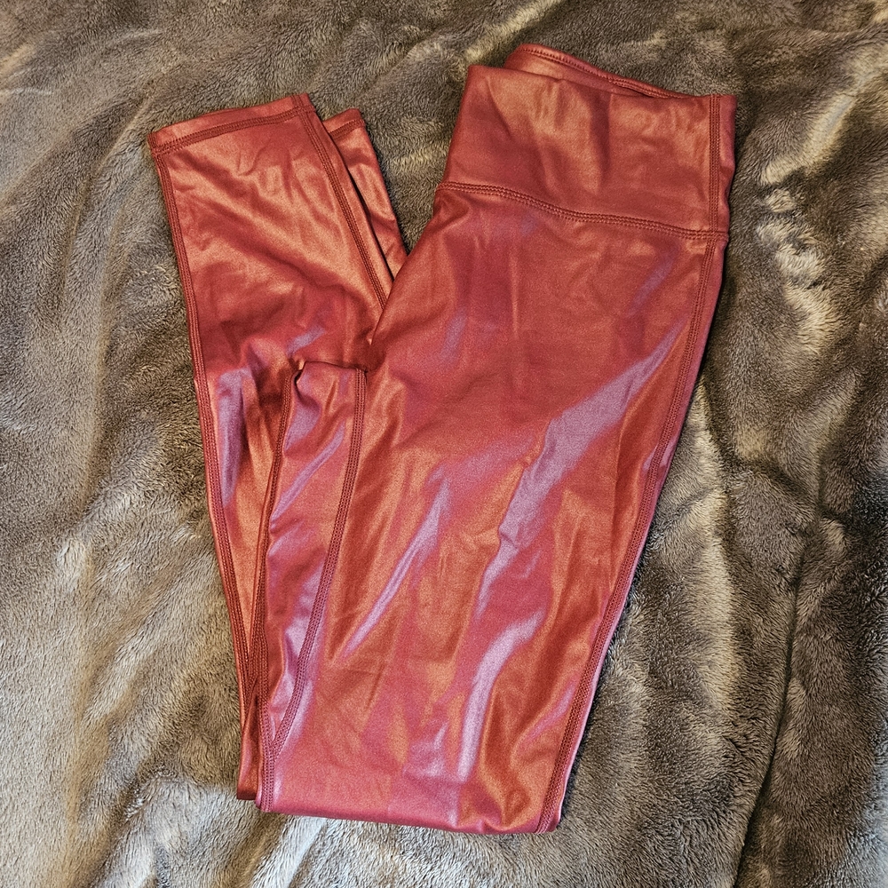 Fabletics Motion365+ Metallic Burgundy Leggings